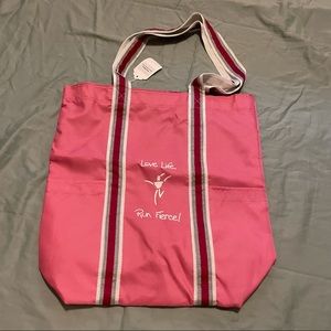 Run Fierce pink tote bag